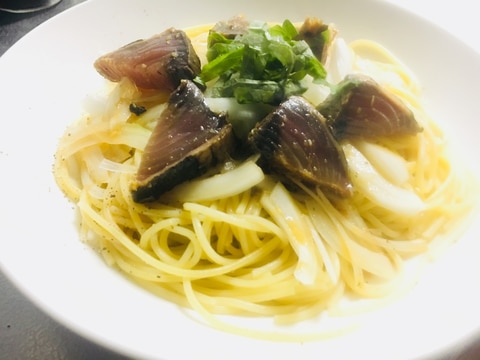 簡単！カツオのたたきパスタ